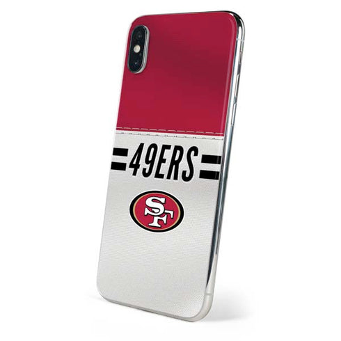 NFL San Francisco 49ers White Striped iPhone XS Skin