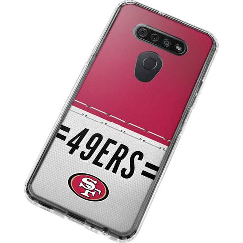 NFL San Francisco 49ers White Striped LG K51/Q51 Clear Case