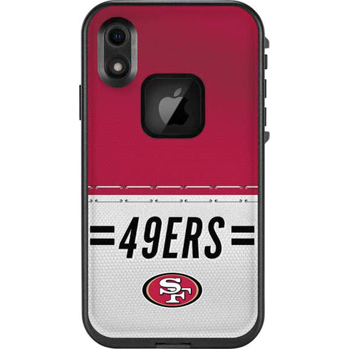 NFL San Francisco 49ers White Striped LifeProof Fre iPhone Skin