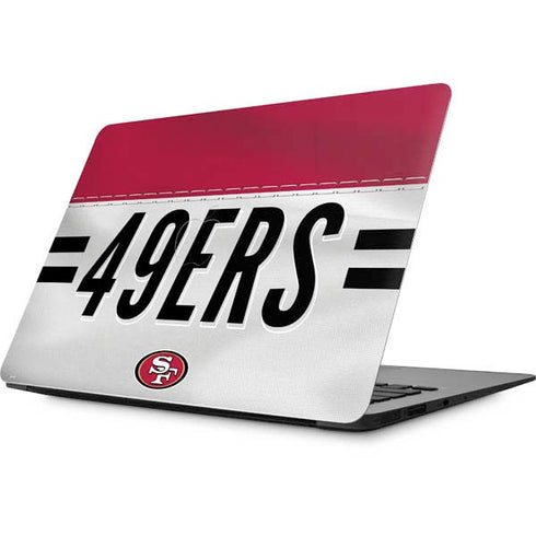 NFL San Francisco 49ers White Striped Apple MacBook Skin