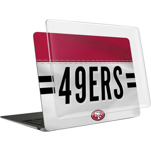 NFL San Francisco 49ers White Striped MacBook Air 13in (2020) Case plus Skin