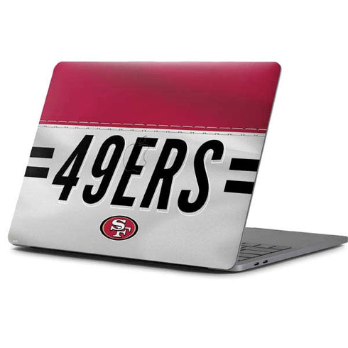 NFL San Francisco 49ers White Striped Apple MacBook Pro 13-inch Skin