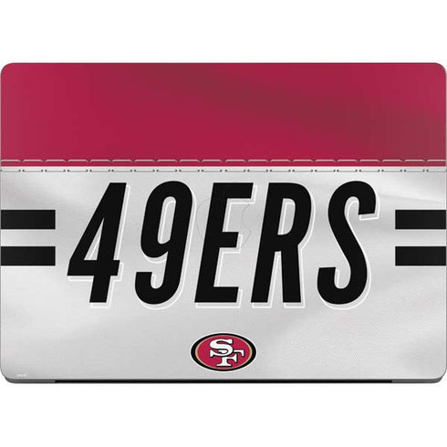 NFL San Francisco 49ers White Striped MacBook Pro 14in (2021-24) Skin