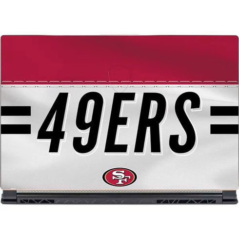NFL San Francisco 49ers White Striped MSI GS65 Stealth Laptop Skin