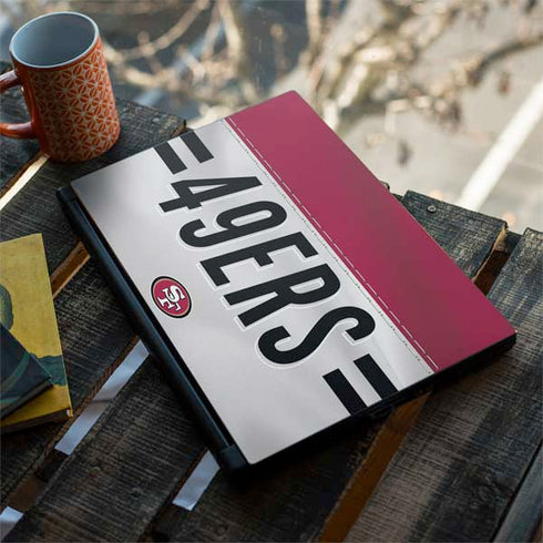 NFL San Francisco 49ers White Striped MSI GS65 Stealth Laptop Skin