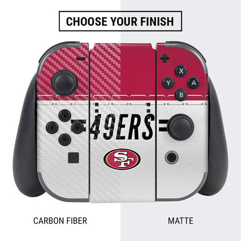 NFL San Francisco 49ers White Striped Nintendo Switch Bundle Skin