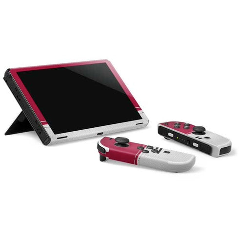 NFL San Francisco 49ers White Striped Nintendo Switch OLED (2021) Skin