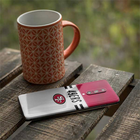 NFL San Francisco 49ers White Striped OnePlus 7 Pro Skin