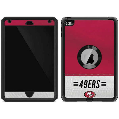 NFL San Francisco 49ers White Striped Otterbox Defender iPad Skin