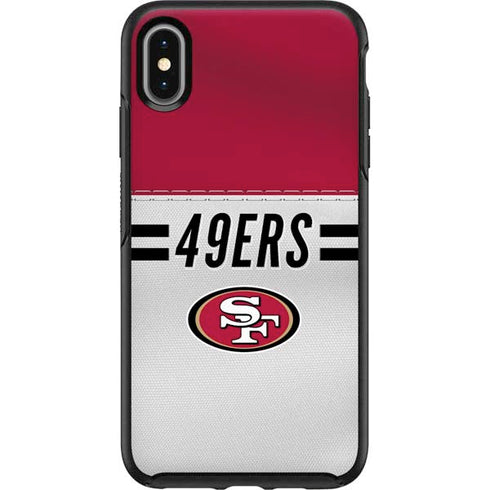NFL San Francisco 49ers White Striped Otterbox Symmetry iPhone Skin