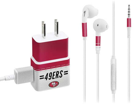 NFL San Francisco 49ers White Striped Phone Charger Skin