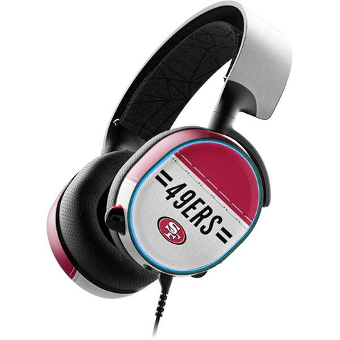 NFL San Francisco 49ers White Striped SteelSeries Arctis 3 Skin