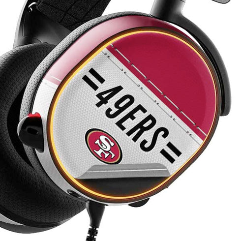 NFL San Francisco 49ers White Striped SteelSeries Arctis 5 Skin