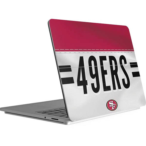 NFL San Francisco 49ers White Striped Surface Laptop Studio Skin