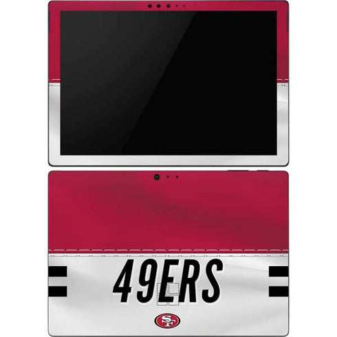 NFL San Francisco 49ers White Striped Surface Pro 6 Skin