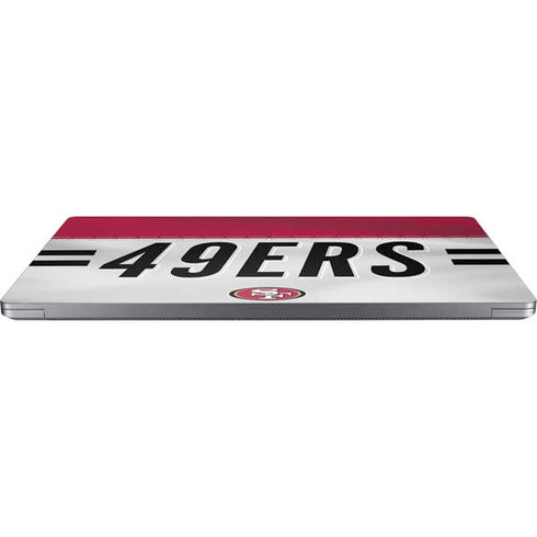 NFL San Francisco 49ers White Striped Universal Laptop 12in (9.8 x 6.8in) Skin