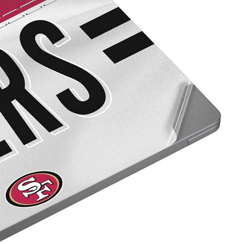 NFL San Francisco 49ers White Striped Universal Laptop 12in (9.8 x 6.8in) Skin
