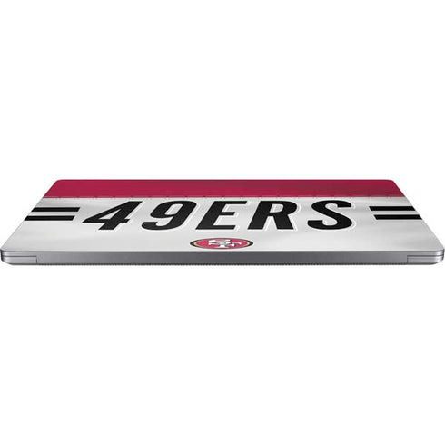 NFL San Francisco 49ers White Striped Universal Laptop 14in (11.4 x 8.2in) Skin