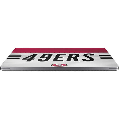 NFL San Francisco 49ers White Striped Universal Laptop 16in (13 x 9.4in) Skin