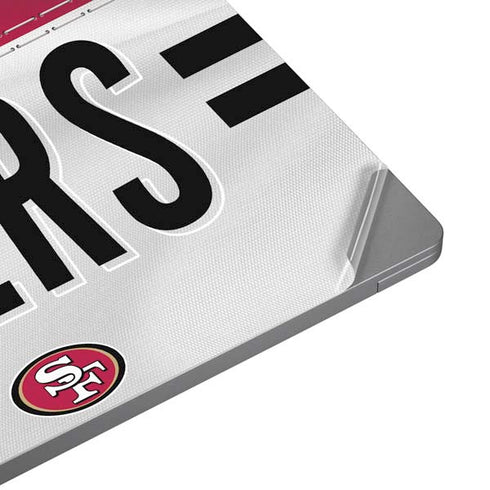 NFL San Francisco 49ers White Striped Universal Laptop 16in (13 x 9.4in) Skin