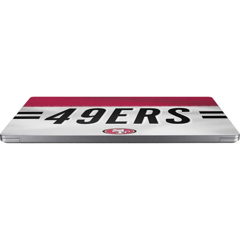 NFL San Francisco 49ers White Striped Universal Laptop 18in (14.6 x 10.6in) Skin