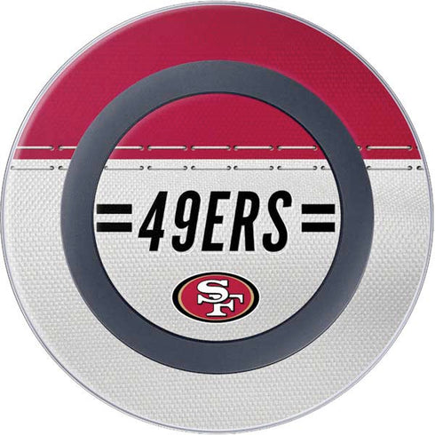 NFL San Francisco 49ers White Striped Wireless Charger Skin