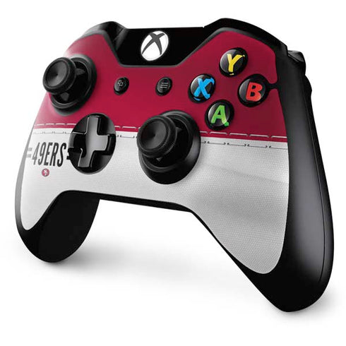NFL San Francisco 49ers White Striped Xbox One Controller Skin
