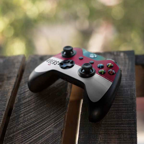 NFL San Francisco 49ers White Striped Xbox One Controller Skin