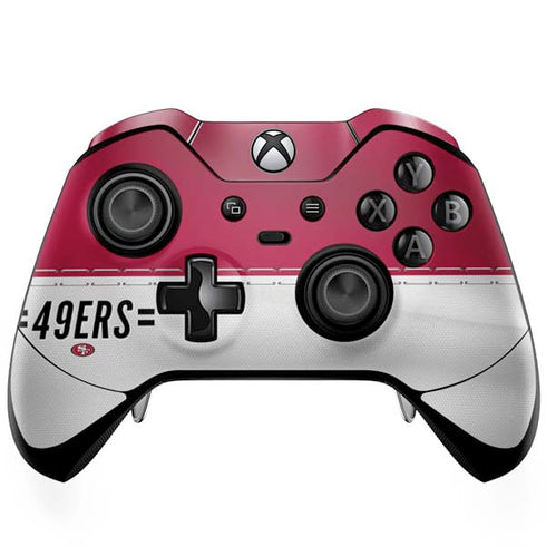 NFL San Francisco 49ers White Striped Xbox One Elite Controller Skin