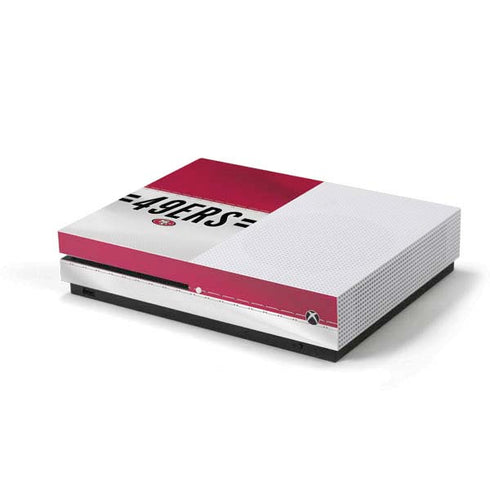 NFL San Francisco 49ers White Striped Xbox One S Console Skin
