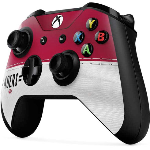 NFL San Francisco 49ers White Striped Xbox One X Controller Skin