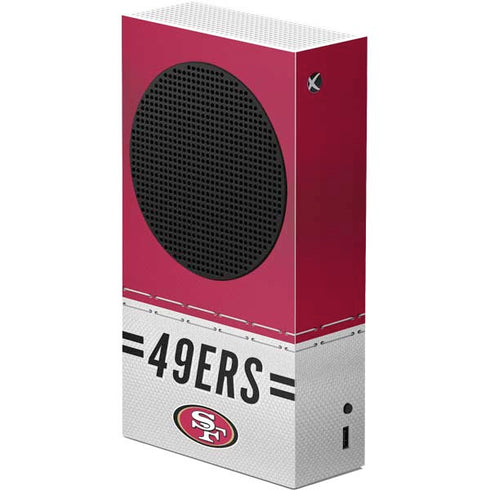 NFL San Francisco 49ers White Striped Xbox Series S Console Skin
