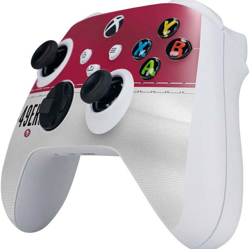 NFL San Francisco 49ers White Striped Xbox Series S Controller Skin