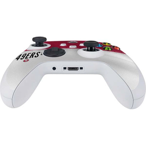 NFL San Francisco 49ers White Striped Xbox Series S Controller Skin