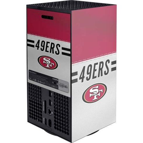 NFL San Francisco 49ers White Striped Xbox Series X Console Skin