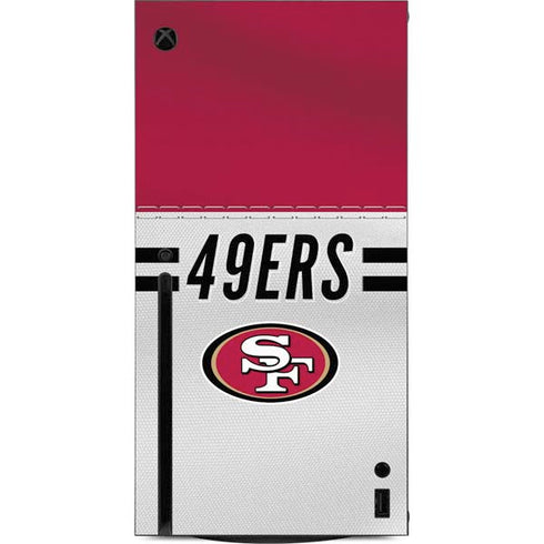 NFL San Francisco 49ers White Striped Xbox Series X Console Skin