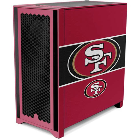 NFL San Francisco 49ers Zone Block Corsair 4000D Tempered Glass Mid-Tower ATX Case Skin