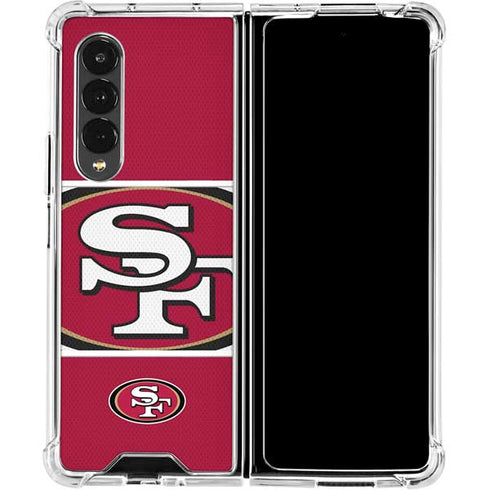 NFL San Francisco 49ers Zone Block Galaxy Z Fold4 5G Clear Case