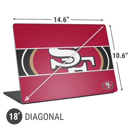 NFL San Francisco 49ers Zone Block Universal Laptop 18in (14.6 x 10.6in) Skin
