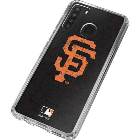 MLB San Francisco Giants - Solid Distressed Galaxy A21 Clear Case