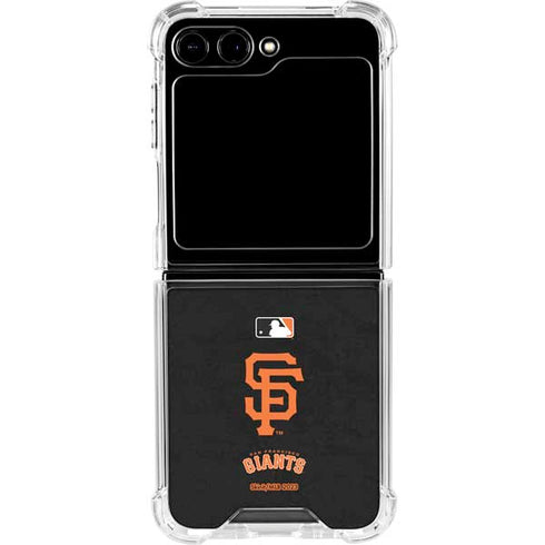 MLB San Francisco Giants - Solid Distressed Galaxy Z Flip5 5G Clear Case