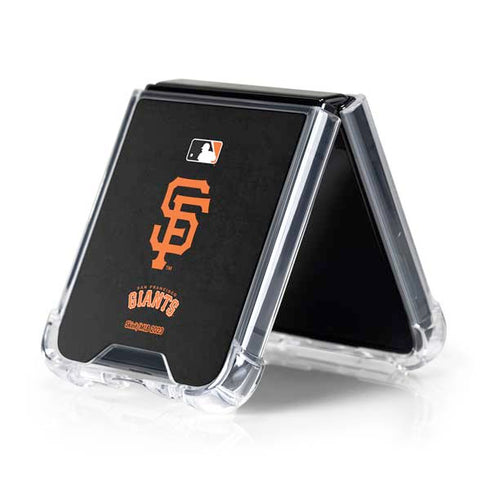 MLB San Francisco Giants - Solid Distressed Galaxy Z Flip5 5G Clear Case