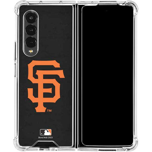 MLB San Francisco Giants - Solid Distressed Galaxy Z Fold4 5G Clear Case