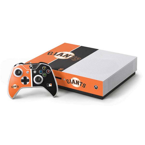 MLB San Francisco Giants Split Xbox One S Console and Controller Bundle Skin