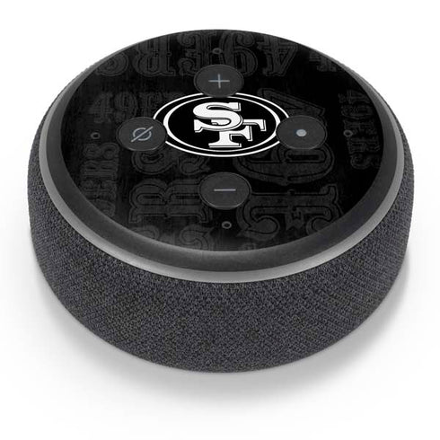 NFL San Franciso 49ers Black & White Amazon Echo Dot Skin