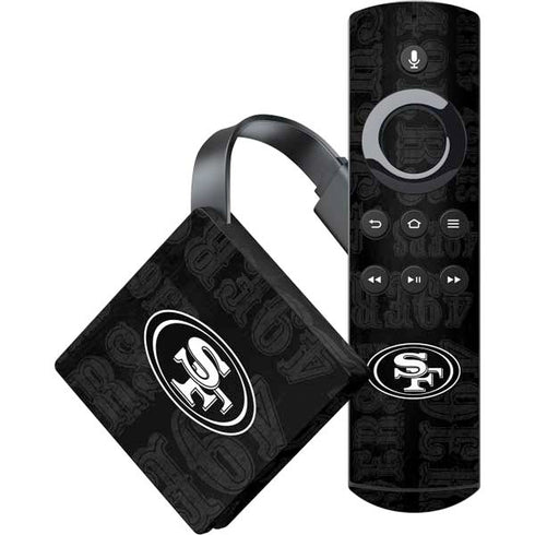 NFL San Franciso 49ers Black & White Amazon Fire TV Skin