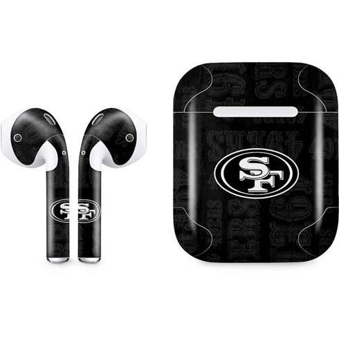 NFL San Franciso 49ers Black & White Apple AirPods Skin