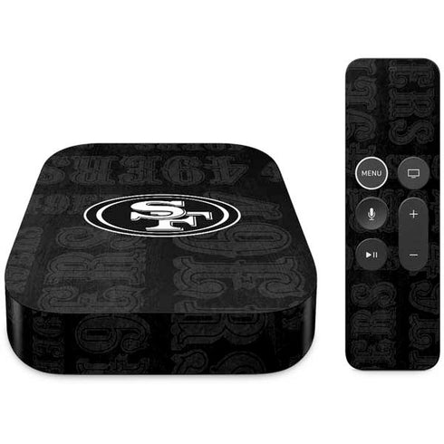 NFL San Franciso 49ers Black & White Apple TV Skin