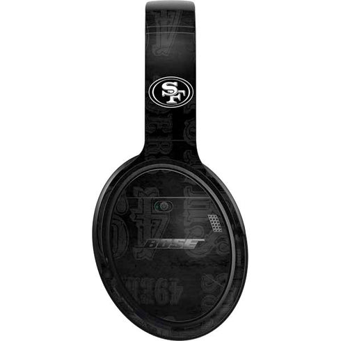 NFL San Franciso 49ers Black & White Bose QuietComfort 35 Headphones Skin