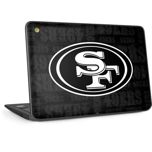 NFL San Franciso 49ers Black & White HP Chromebook Skin